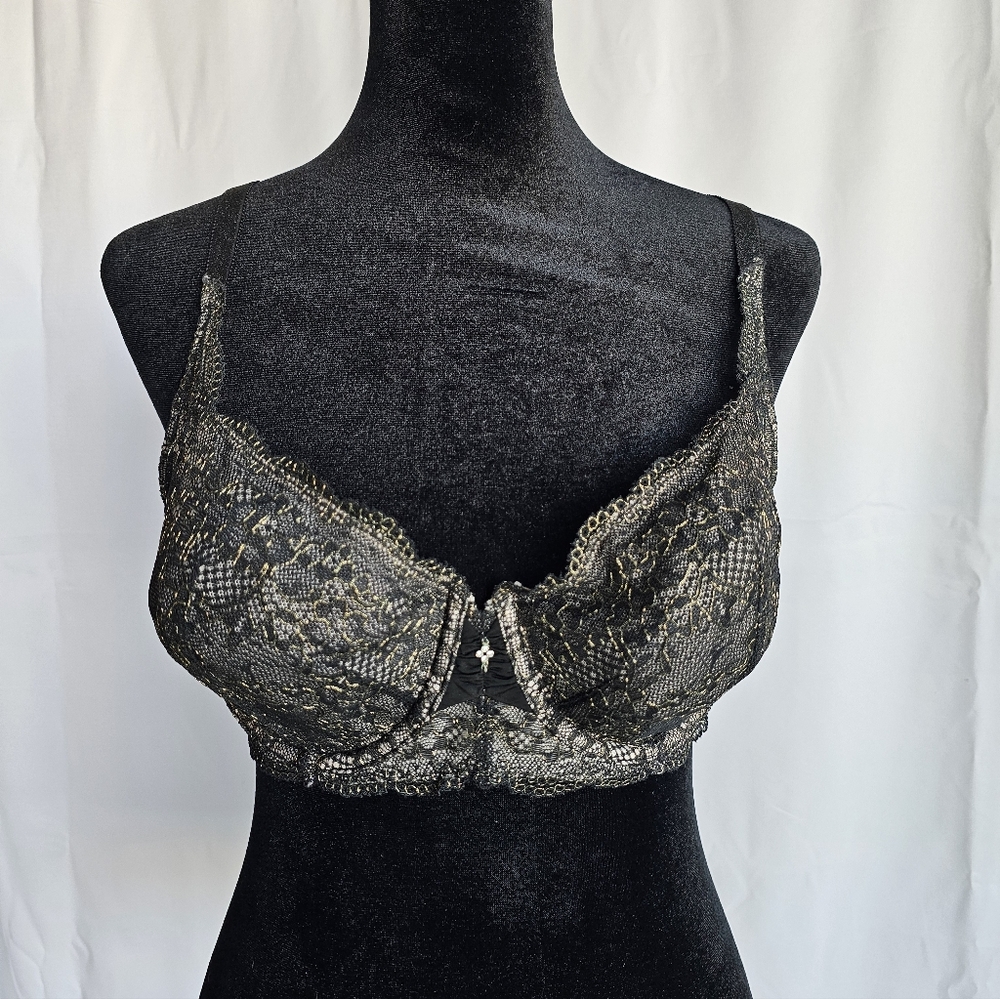 Victoria's Secret Lace Underwire Bra - Black and Gold